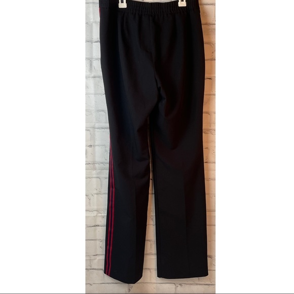 Black With Red Stripe detail work Pants Trousers Straight Leg High waist  size 6 - Picture 7 of 7